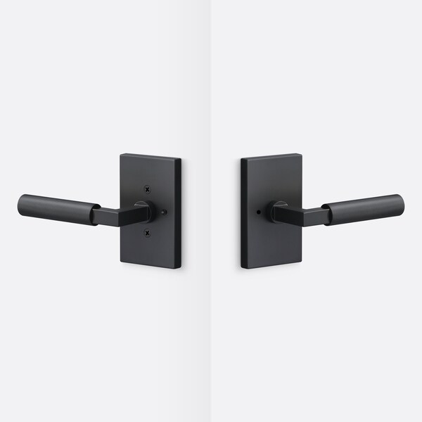 Sure-Loc Hardware Sure-Loc Hardware Levanto Privacy Rosette, Flat Black, Knurled Grip in Flat Black LV102 FBL GRIP-KN FBL - main